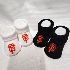 San Francisco Giants 3-6 Months Baby Booties 2 Pair MLB Official License NEW